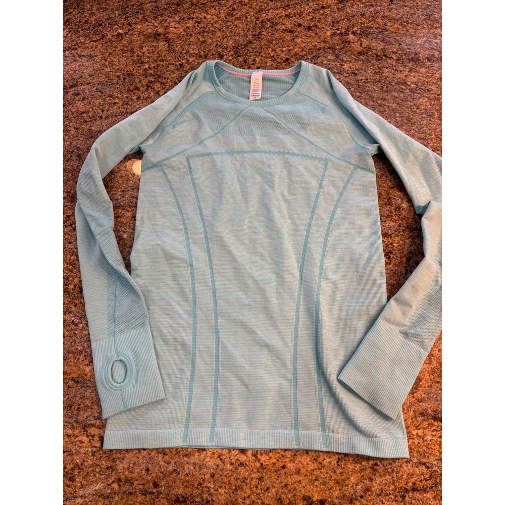 Ivivva By Lululemon Long Sleeve Shirt Girls‎ Size 14 Blue Heathered Thumbhole